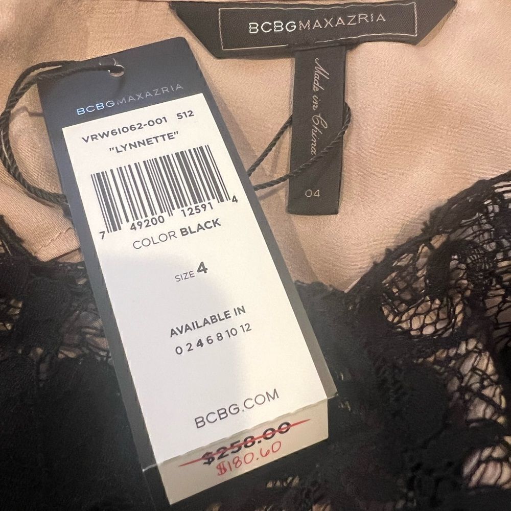 BCBGMaxazria Lynnette Black Lace Dress size 4 NWT - Picture 7 of 7
